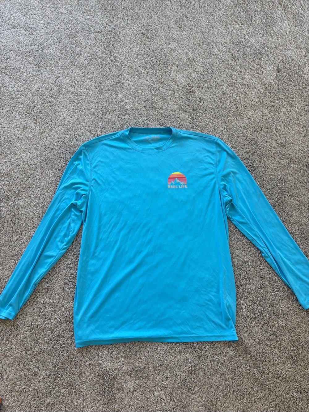 Reel Life Men's Long-Sleeve Swim Rash Guard in Turquoise